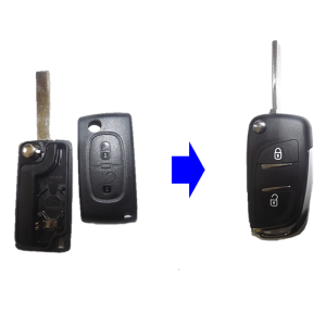 Κέλυφος Μετατροπής Κλειδιού Αυτοκινήτου Peugeot Με 2 Κουμπιά Σε Νεόυ Τύπου - Λάμα HU83